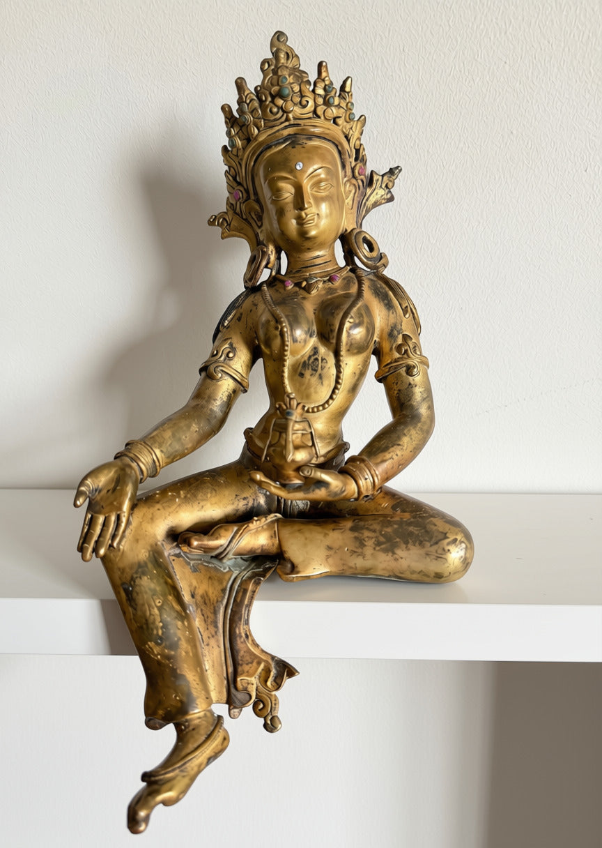 Antique Nepalese Bronze Green Tara